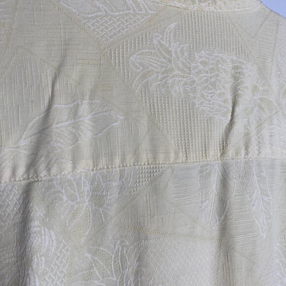 Jamaica Jaxx 100% Silk Hawaiian Tropical Embossed Design Yellow Mens Size XL - Picture 6 of 13
